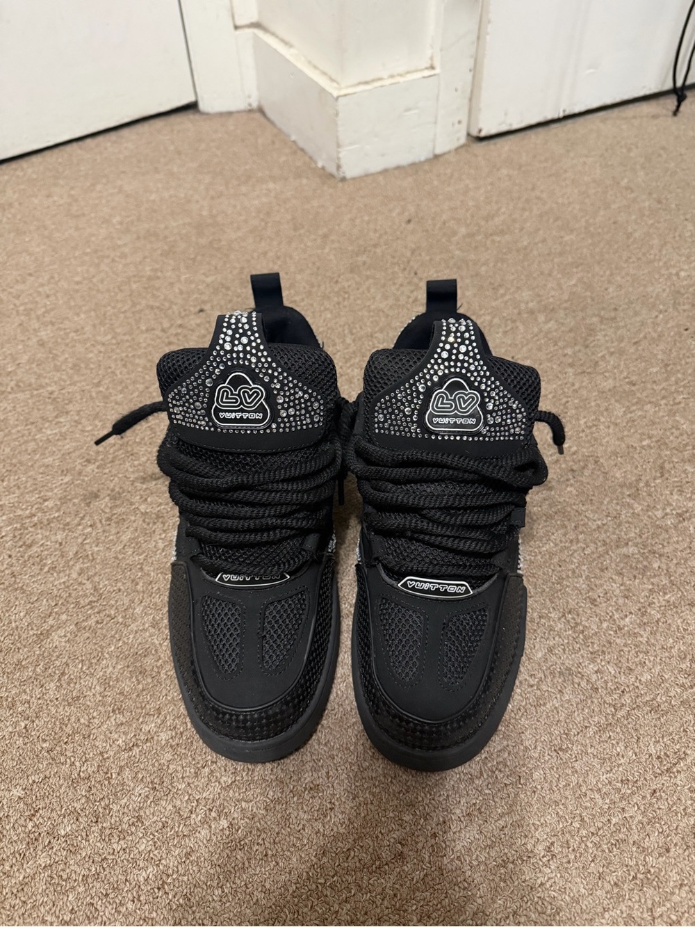 Louis Vuitton Black Sparkle Sneakers - Picture 2 of 6